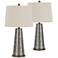 Bradford Silver Faux Hammered Metal Table Lamp Set of 2