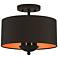 Bradhurst 3 Light Black Semi-Flush Mount