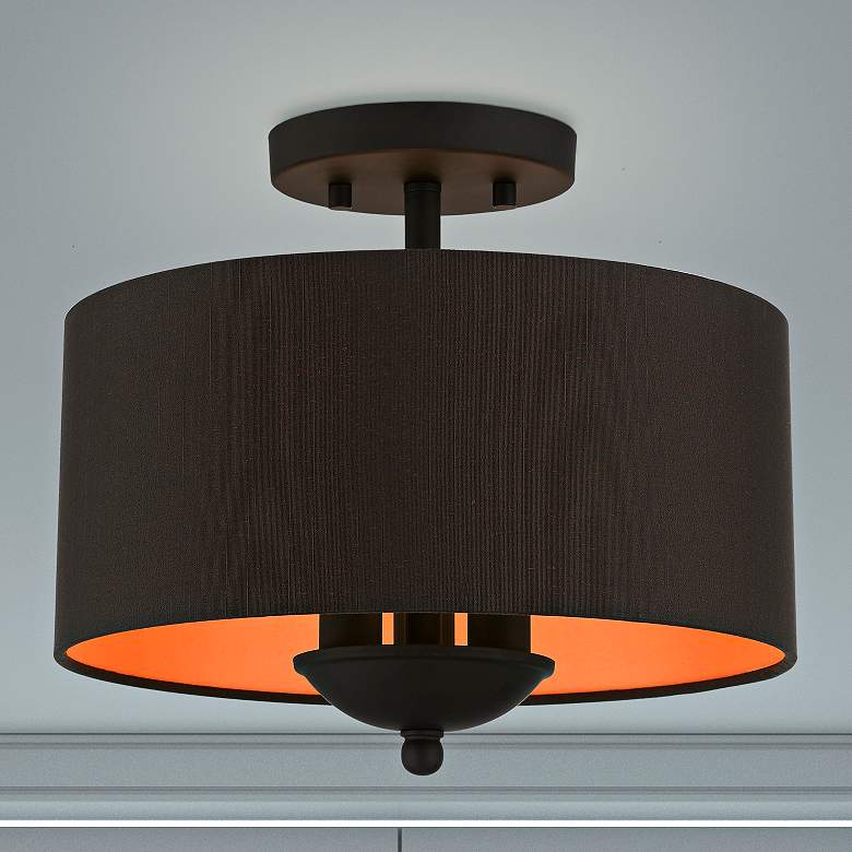 Image 2 Bradhurst 3 Light Black Semi-Flush Mount