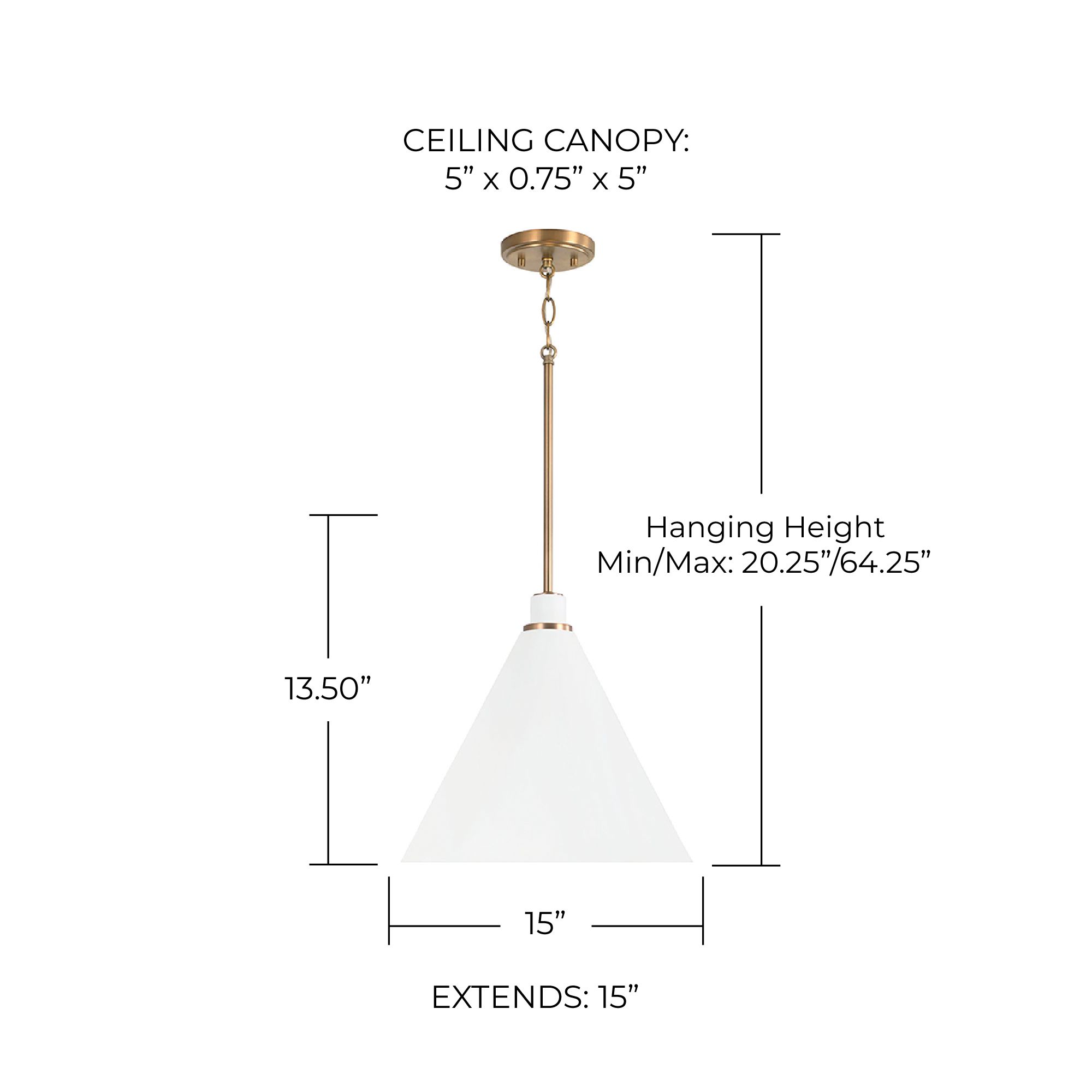 Image 4 Bradley 15" Wide Aged Brass and White Cone Pendant Light more views