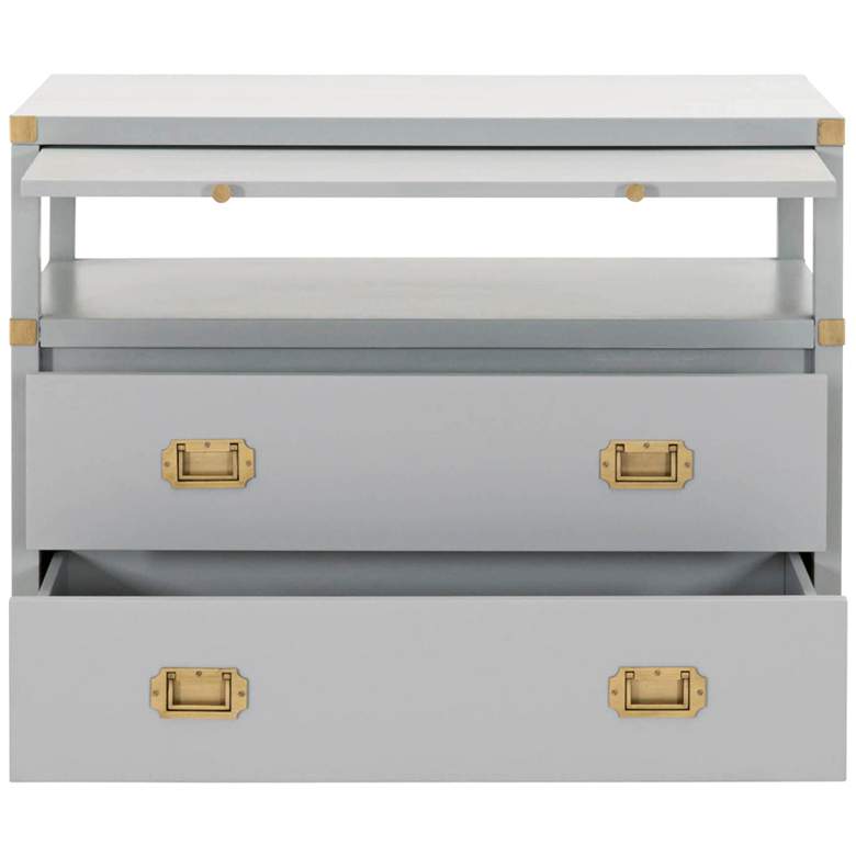 Image 3 Bradley 35" Wide Dove Gray and Gold 2-Drawer Nightstand more views