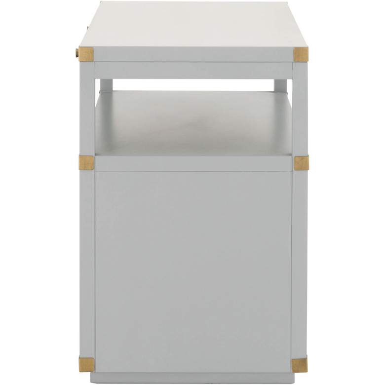 Image 5 Bradley 35" Wide Dove Gray and Gold 2-Drawer Nightstand more views