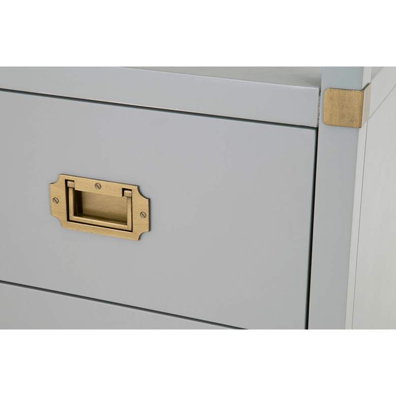 Image 6 Bradley 35" Wide Dove Gray and Gold 2-Drawer Nightstand more views