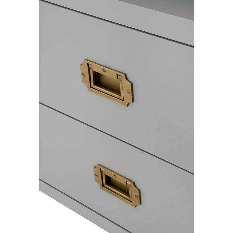 Image 7 Bradley 35" Wide Dove Gray and Gold 2-Drawer Nightstand more views