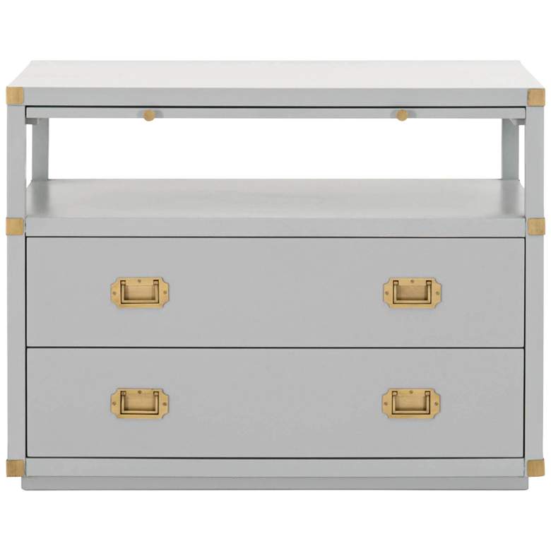 Image 2 Bradley 35" Wide Dove Gray and Gold 2-Drawer Nightstands Set of 2 more views