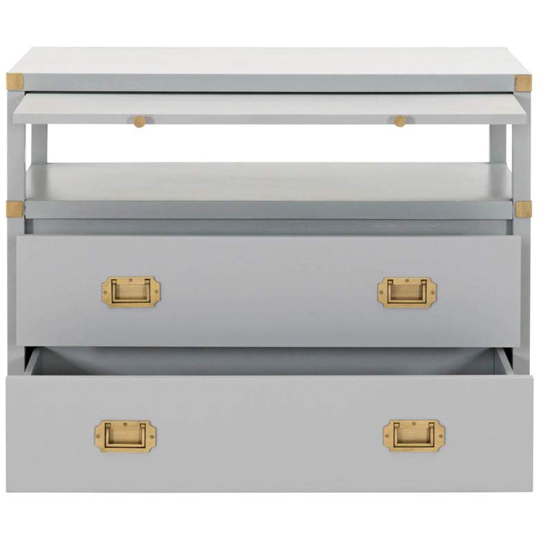 Image 3 Bradley 35" Wide Dove Gray and Gold 2-Drawer Nightstands Set of 2 more views