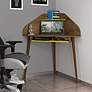 Bradley 44"W Brown and Yellow Corner Desk w/ Keyboard Shelf