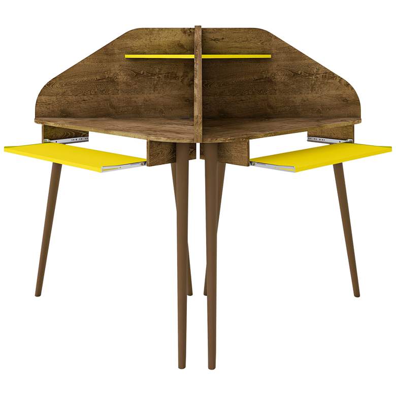 Image 2 Bradley 62 3/4" Wide Brown and Yellow Sectional Corner Desk