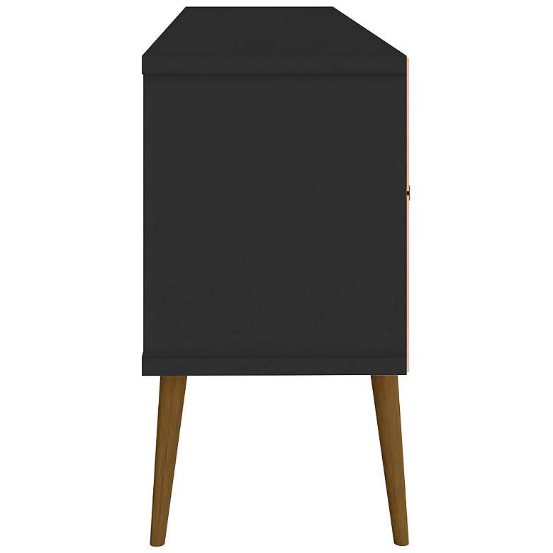 Image 5 Bradley 63" Wide Matte Black TV Stand with 2 Storage Shelves more views