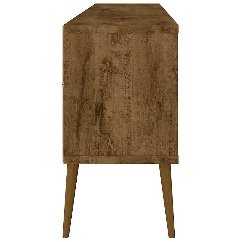 Image 4 Bradley 63"W Brown and White TV Stand with 2 Storage Shelves more views