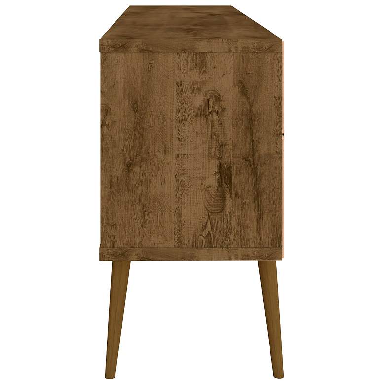 Image 5 Bradley 63"W Brown and Yellow TV Stand w/ 2 Storage Shelves more views