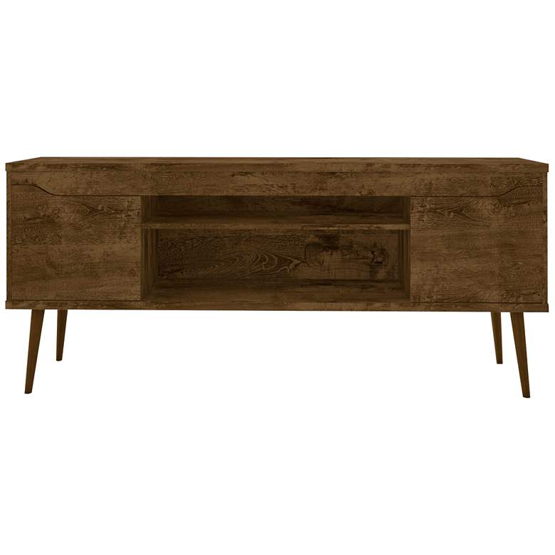 Image 2 Bradley 63"W Rustic Brown TV Stand with 2 Storage Shelves