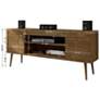 Bradley 63"W Rustic Brown TV Stand with 2 Storage Shelves