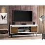 Bradley 63"W White and Brown TV Stand with 2 Storage Shelves