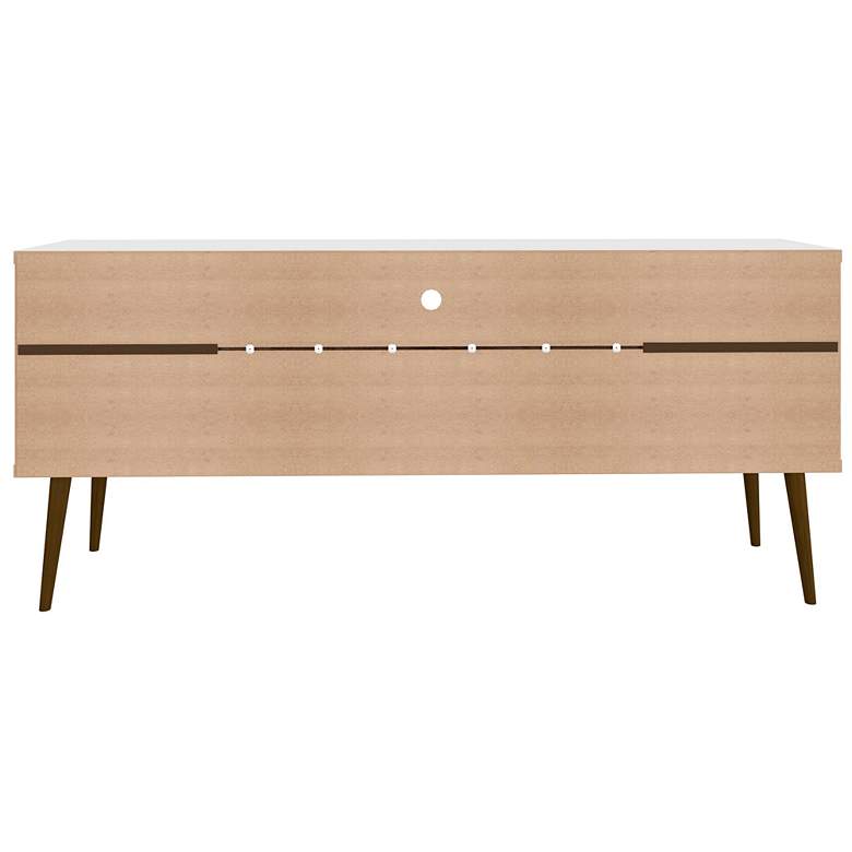 Image 7 Bradley 63"W White and Brown TV Stand with 2 Storage Shelves more views