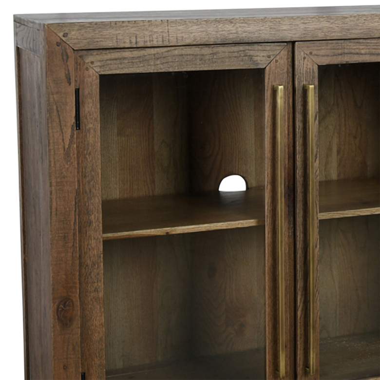 Image 2 Bradley 72" Wide Brown Solid Oak Wood 4-Door Sideboard more views