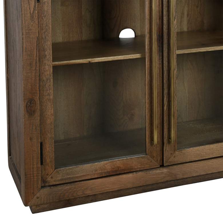 Image 3 Bradley 72" Wide Brown Solid Oak Wood 4-Door Sideboard more views