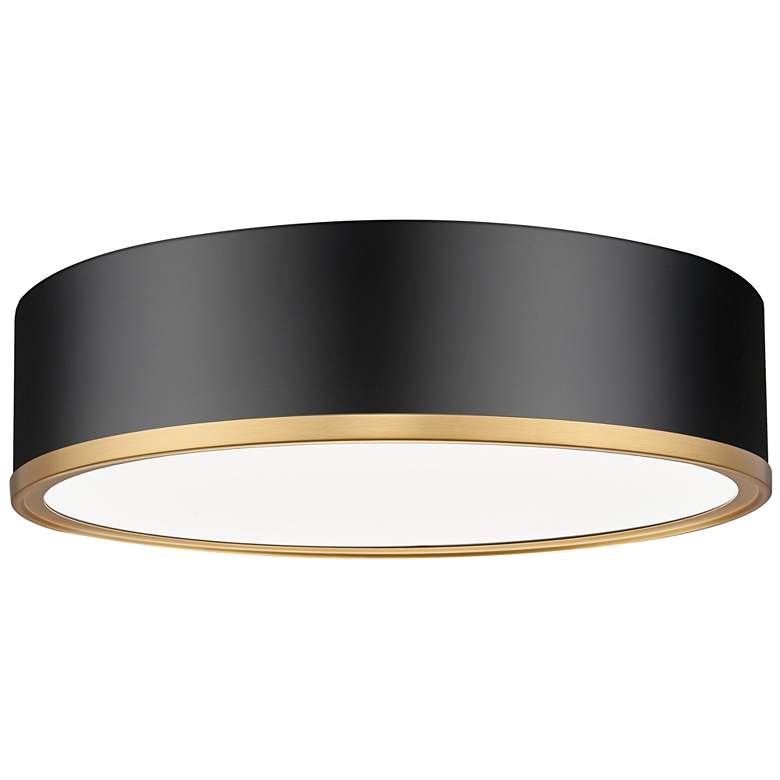 Image 1 Bradley by Z-Lite Matte Black + Modern Gold 16 inch 1 Light Flush Mount