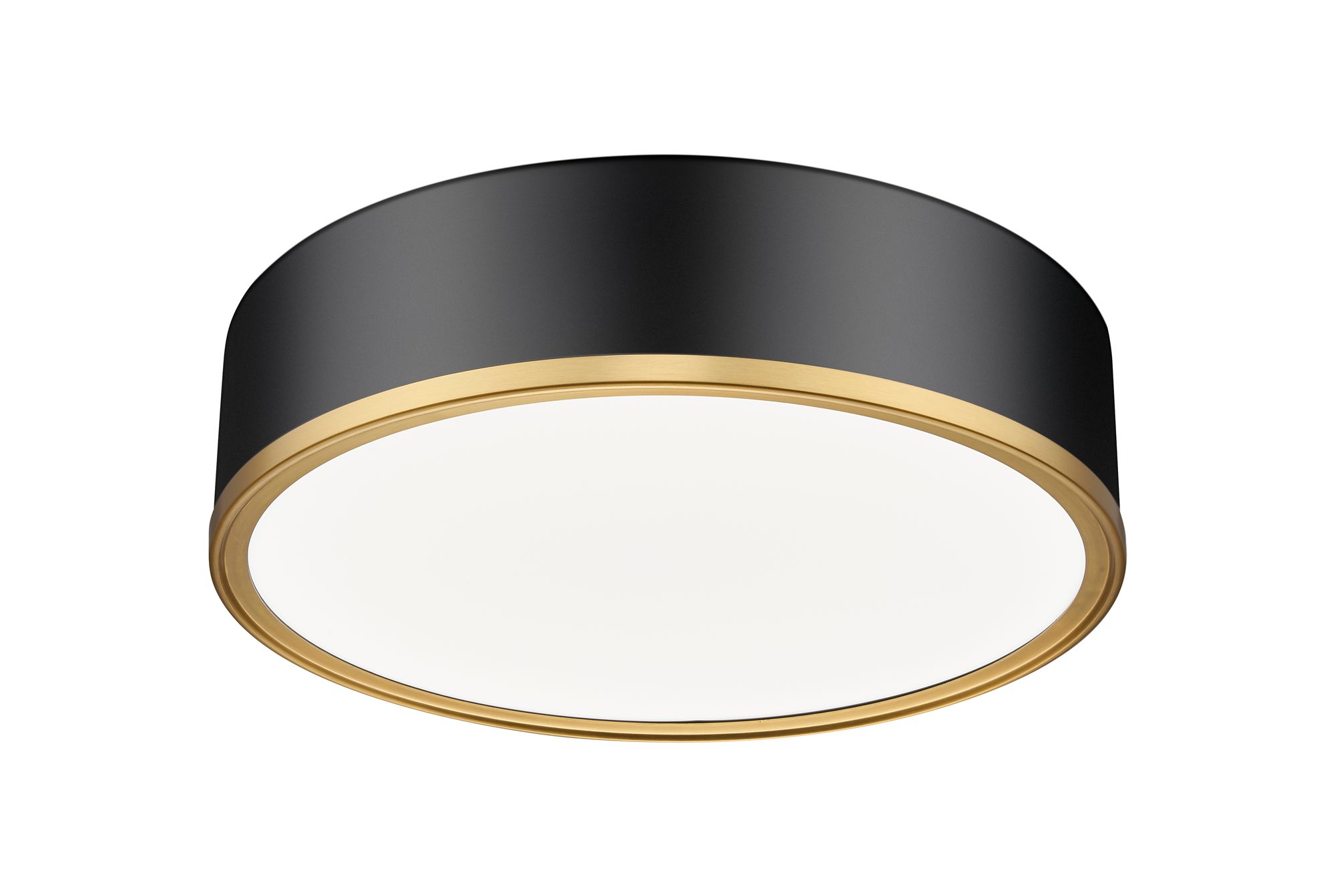 Image 5 Bradley by Z-Lite Matte Black + Modern Gold 16 inch 1 Light Flush Mount more views