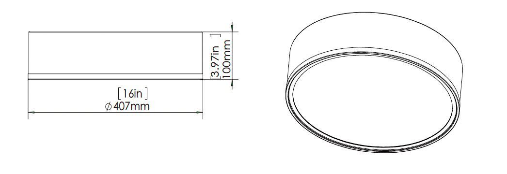 Bradley by Z-Lite Matte Black + Modern Gold 16 inch 1 Light Flush Mount