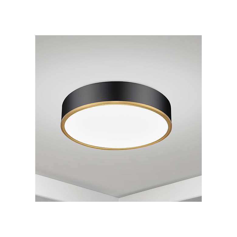 Image 1 Bradley by Z-Lite Matte Black + Modern Gold 20.25 inch 1 Light Flush Mount