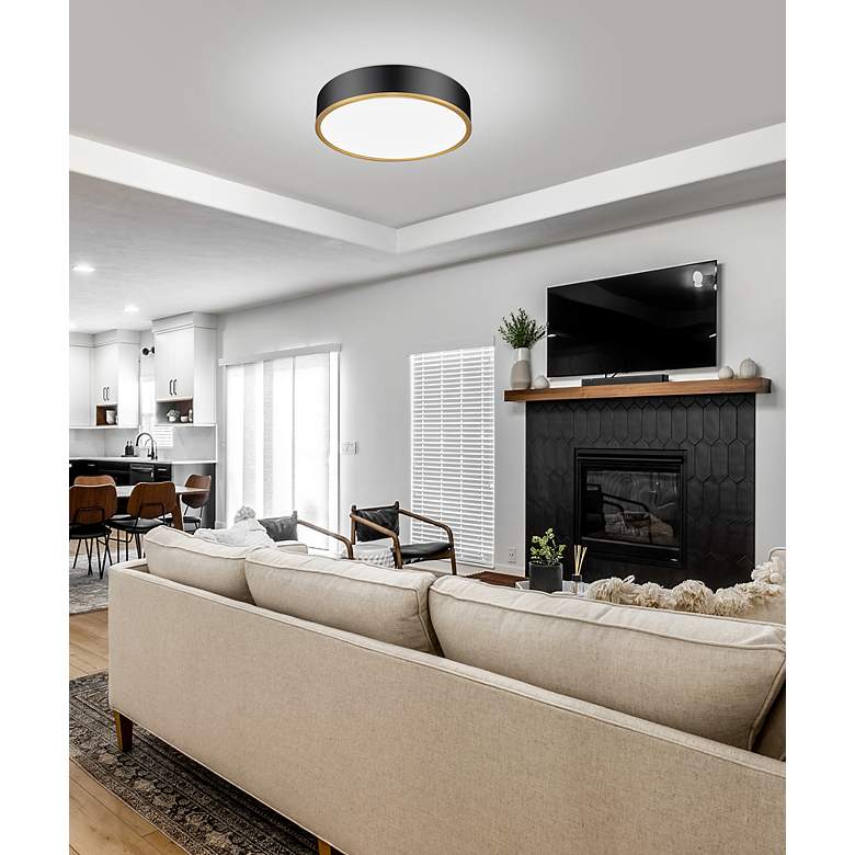 Image 4 Bradley by Z-Lite Matte Black + Modern Gold 20.25 inch 1 Light Flush Mount more views