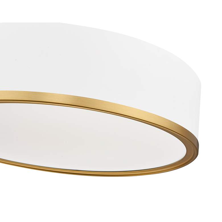 Image 7 Bradley by Z-Lite Matte White + Modern Gold 16 inch 1 Light Flush Mount more views