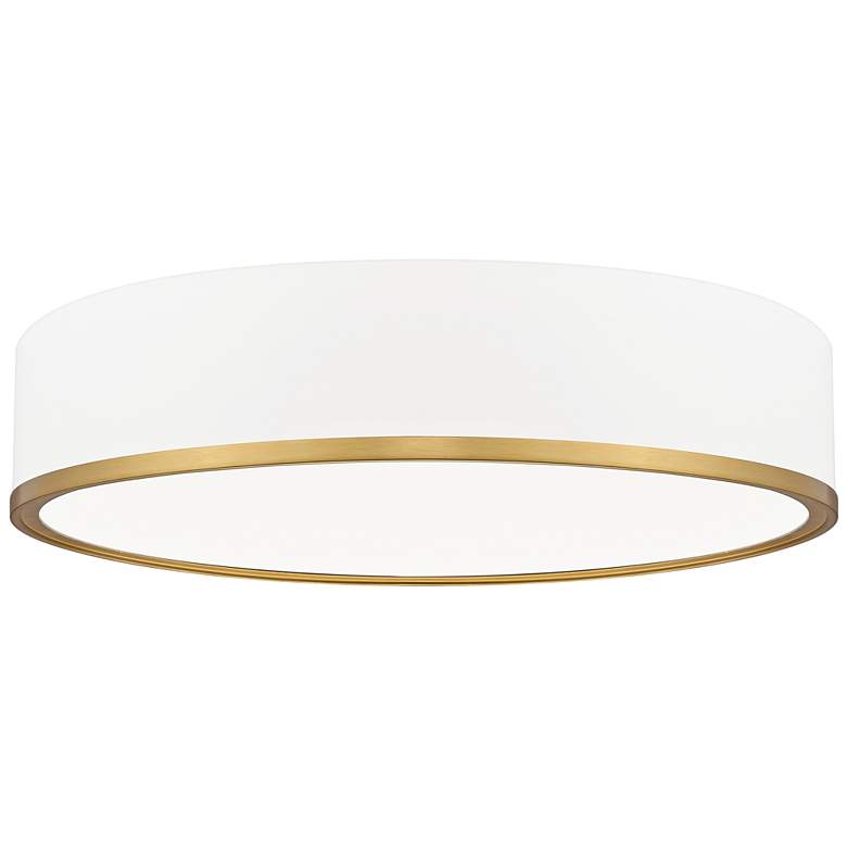 Image 1 Bradley by Z-Lite Matte White + Modern Gold 20.25 inch 1 Light Flush Mount