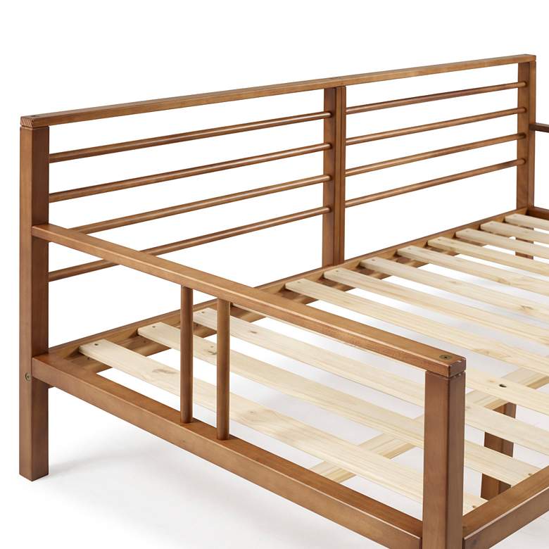 Bradley Caramel Solid Pine Wood Spindle Daybed more views