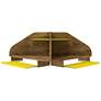 Bradley Floating 2-pc Cubicle Desk with Keyboard Shelf in Brown and Yellow