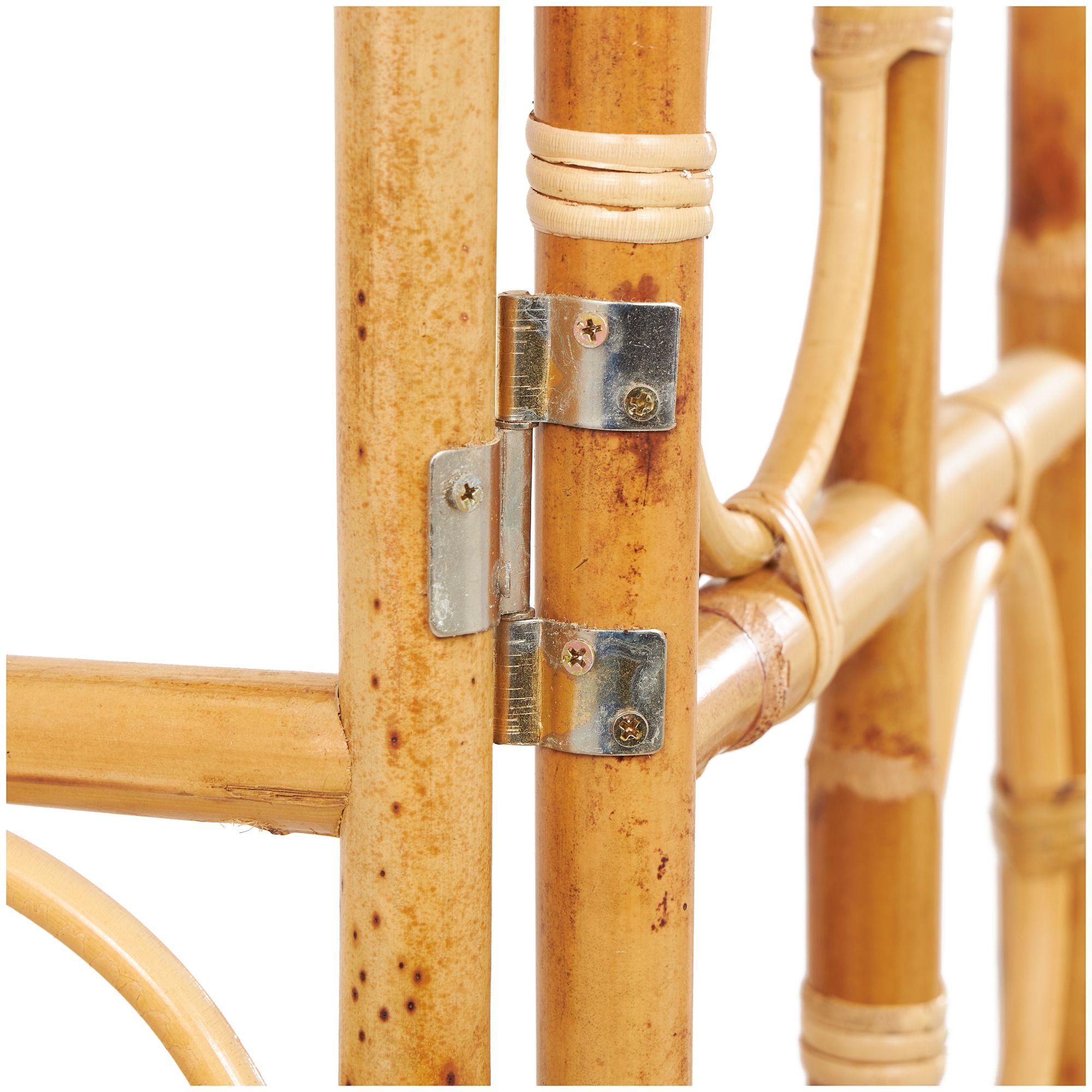 Image 4 Bradley Oiled Brown Rattan 71"H 3-Panel Room Divider Screen more views