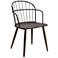 Bradley Side Chair in Walnut Glazed Wood and Black Powder Coated Finish