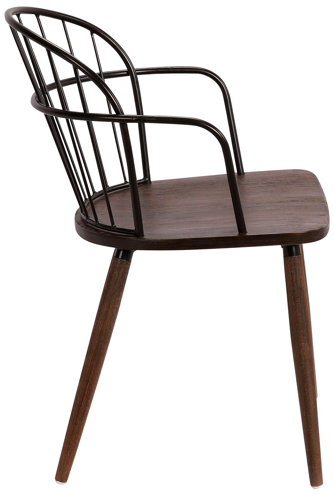 Image 4 Bradley Side Chair in Walnut Glazed Wood and Black Powder Coated Finish more views