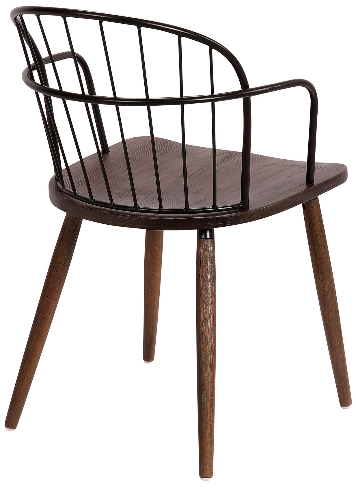 Image 5 Bradley Side Chair in Walnut Glazed Wood and Black Powder Coated Finish more views