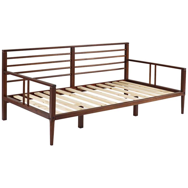 Bradley Walnut Solid Pine Wood Spindle Daybed