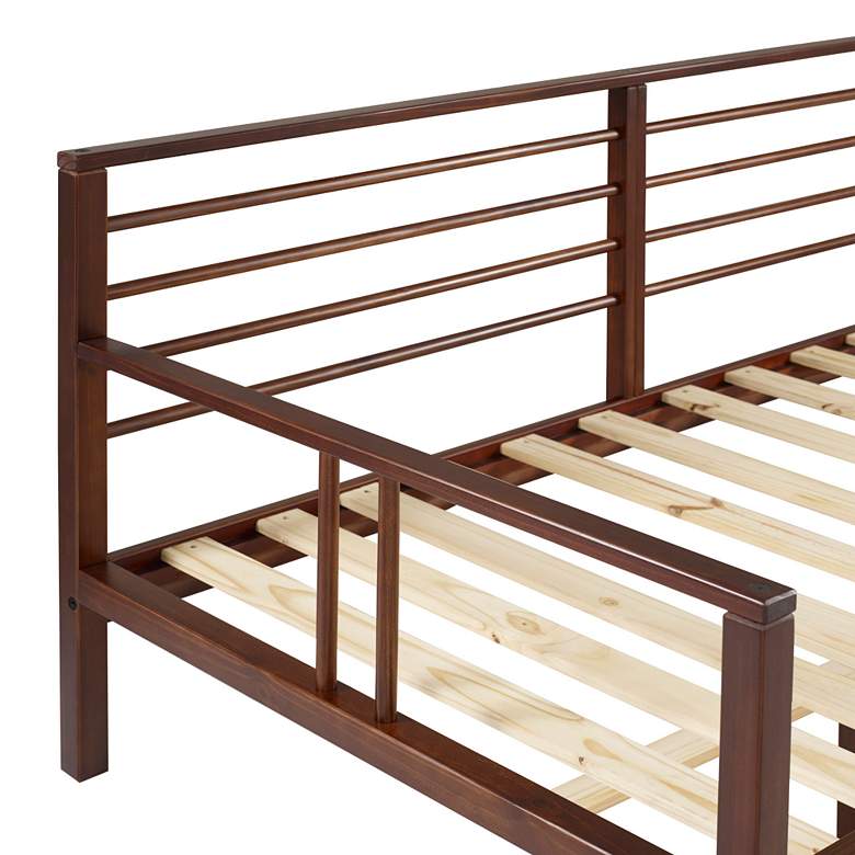 Bradley Walnut Solid Pine Wood Spindle Daybed more views