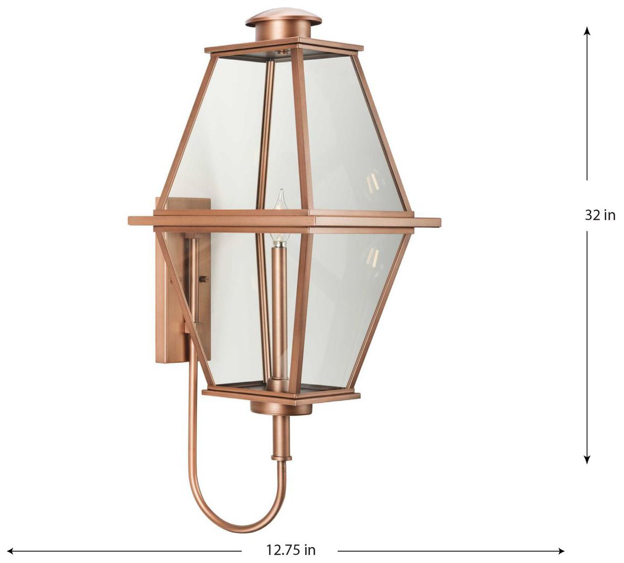 Image 4 Bradshaw Collection One-Light Clear Glass Large Outdoor Wall Lantern more views