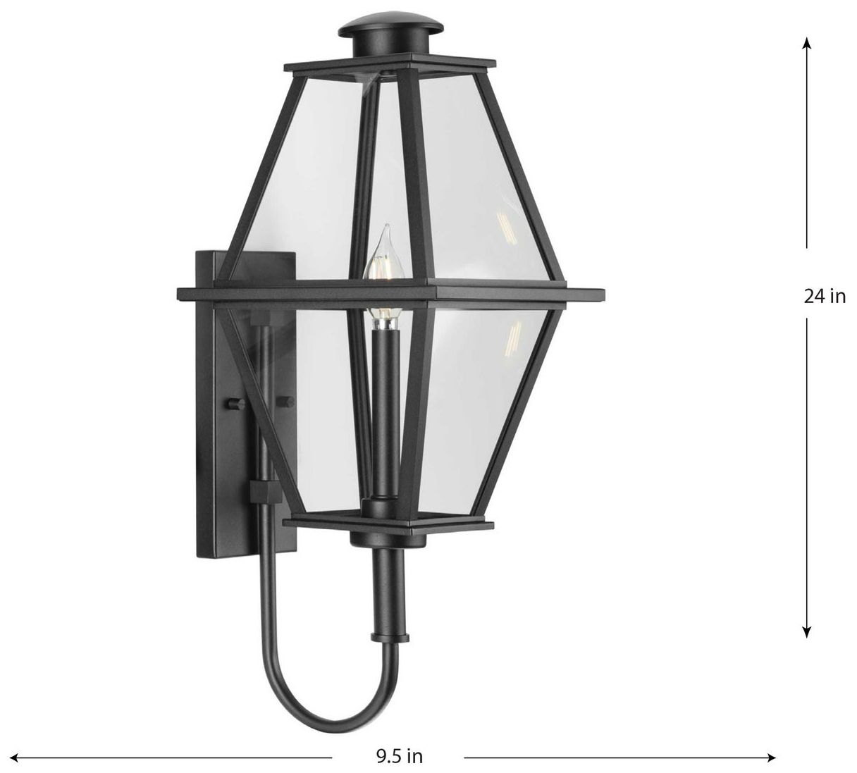 Image 4 Bradshaw Collection One-Light Clear Glass Medium Outdoor Wall Lantern more views
