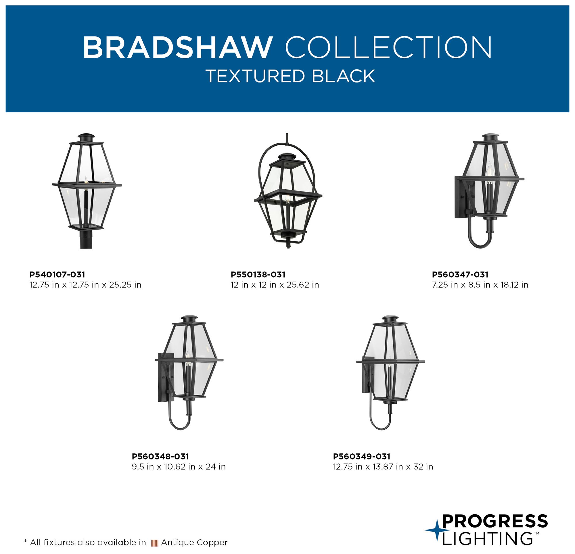 Bradshaw Collection One-Light Clear Glass Outdoor Post Lantern