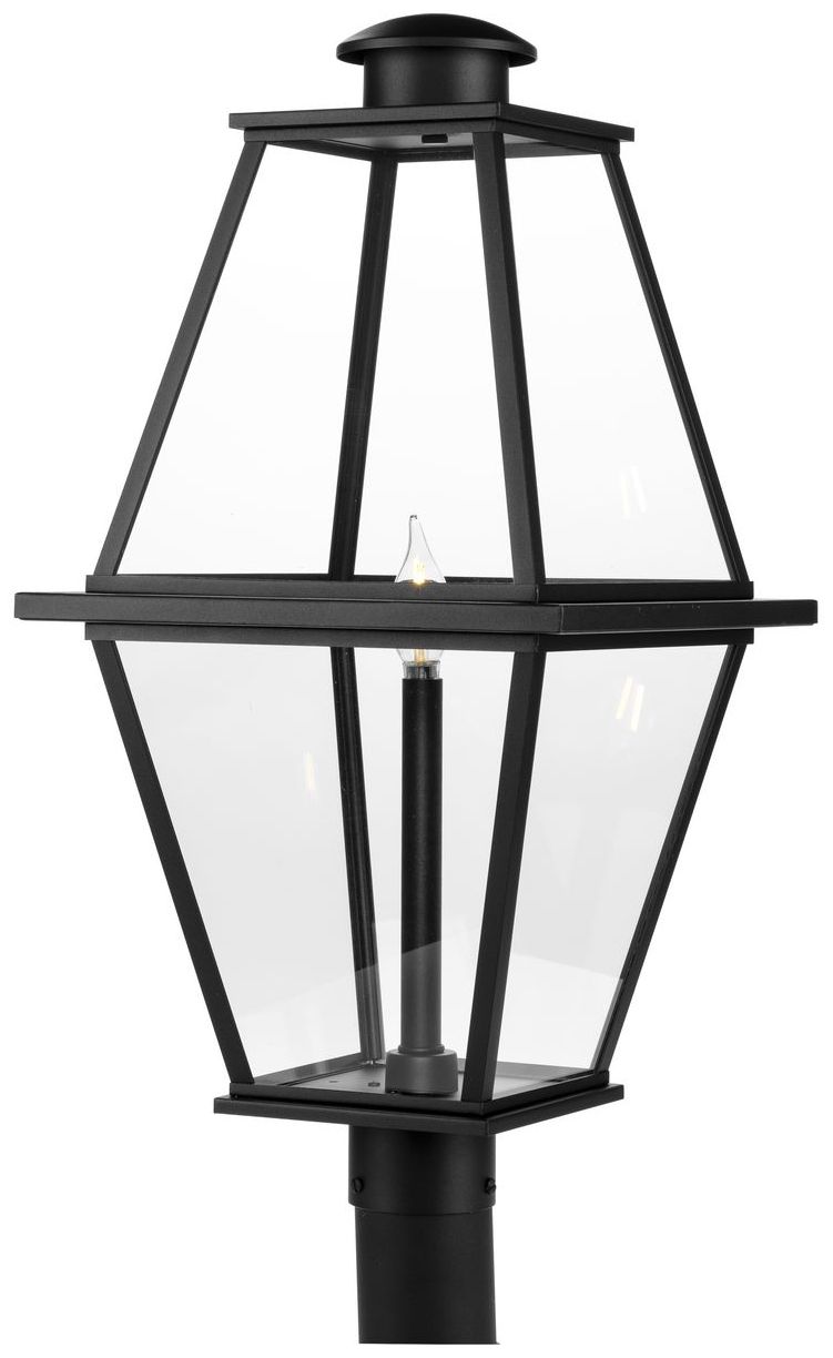 Image 4 Bradshaw Collection One-Light Clear Glass Outdoor Post Lantern more views