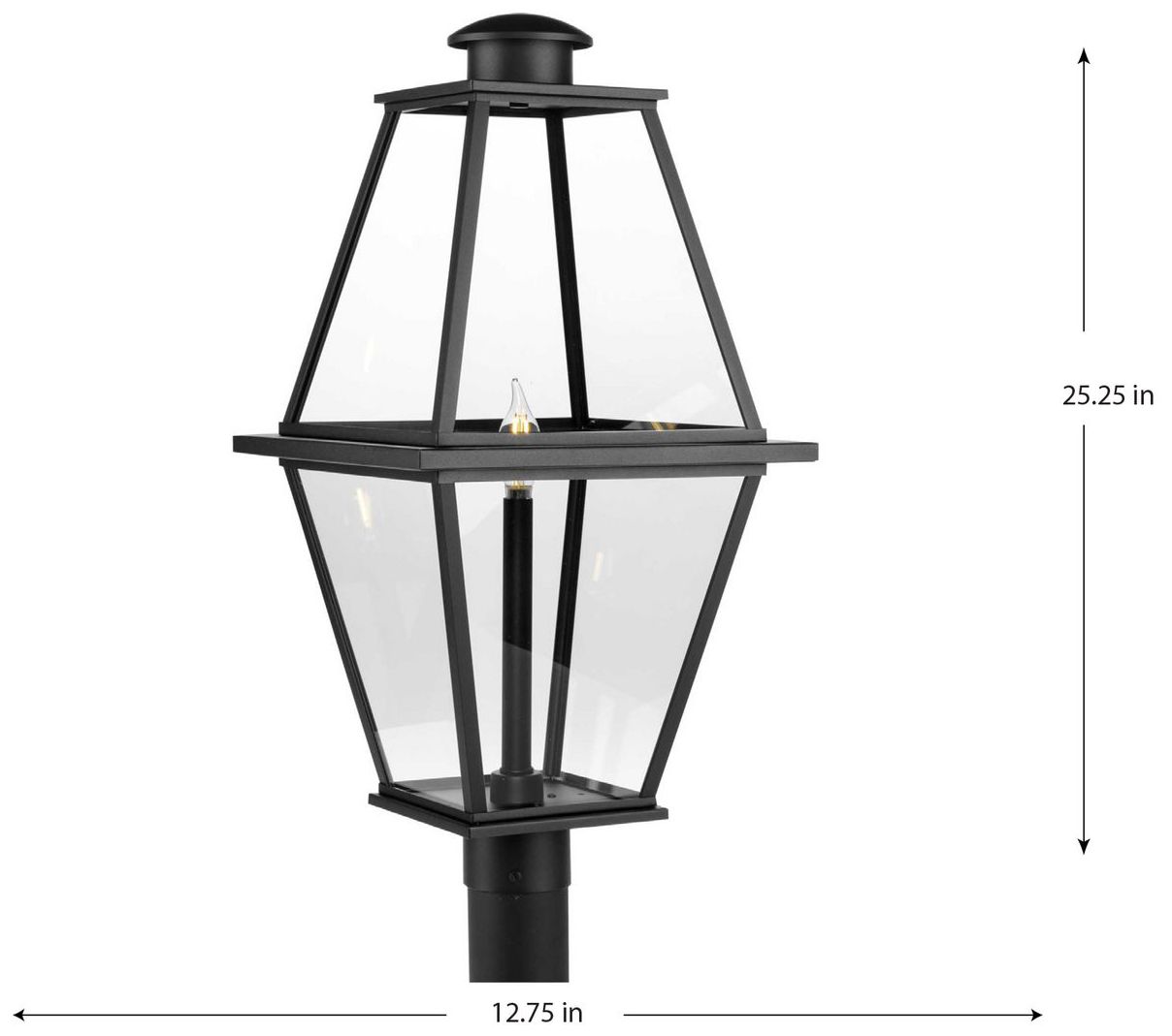 Image 5 Bradshaw Collection One-Light Clear Glass Outdoor Post Lantern more views