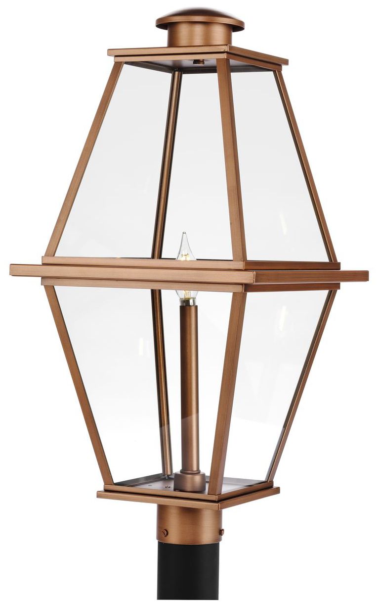 Image 4 Bradshaw Collection One-Light Clear Glass Outdoor Post Lantern more views