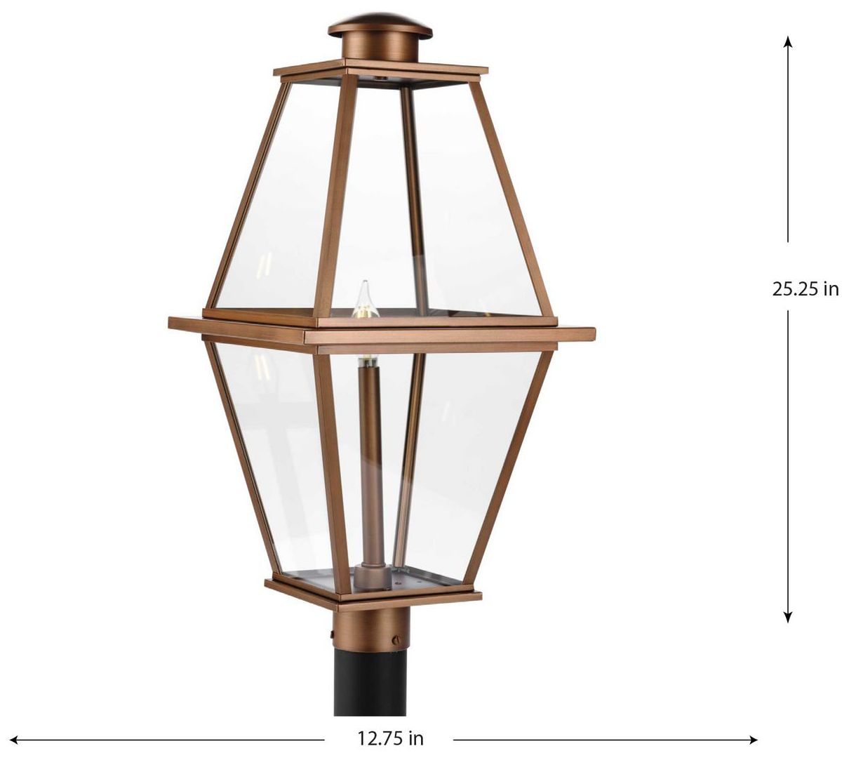 Image 5 Bradshaw Collection One-Light Clear Glass Outdoor Post Lantern more views