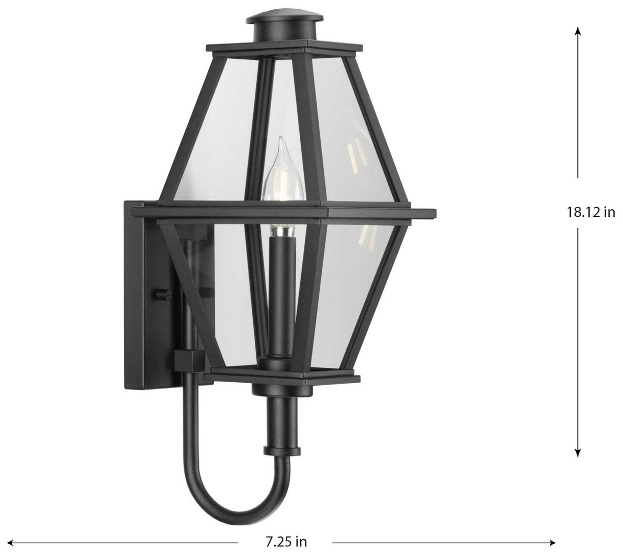 Image 4 Bradshaw Collection One-Light Clear Glass Small Outdoor Wall Lantern more views