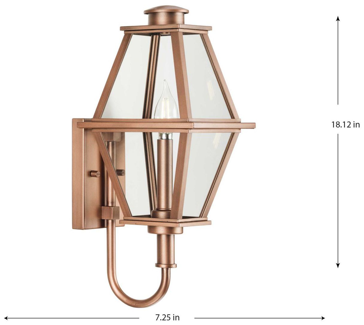 Image 4 Bradshaw Collection One-Light Clear Glass Small Outdoor Wall Lantern more views
