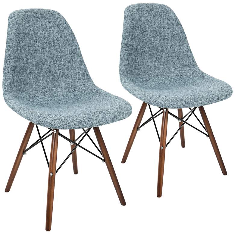 Image 1 Brady Duo Smokey Blue and Gray Fabric Dining Chair Set of 2