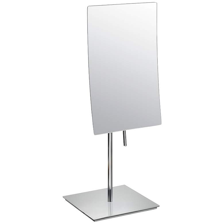 Image 1 Braedyn Polished Nickel 3x Magnified Freestanding Mirror