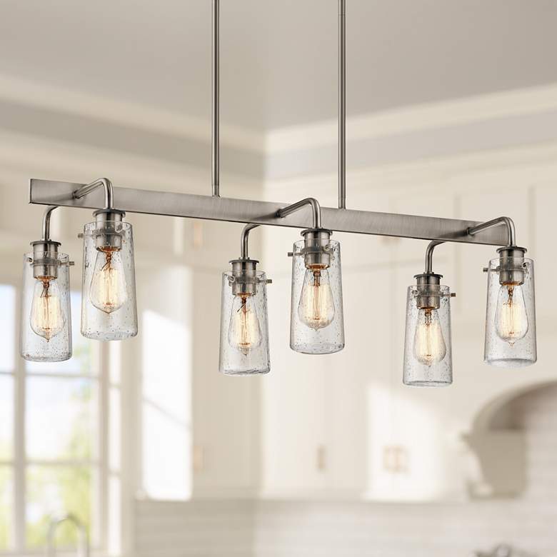 Braelyn 34&quot;W Classic Pewter Kitchen Island Light Chandelier