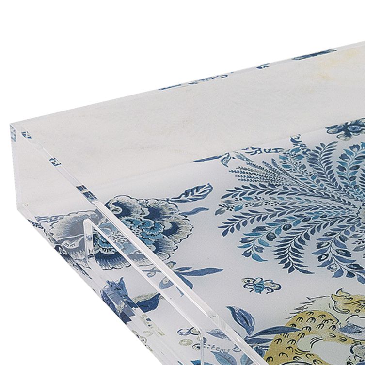 Image 3 Braganza Clear Blue Animals and Florals Decorative Tray more views