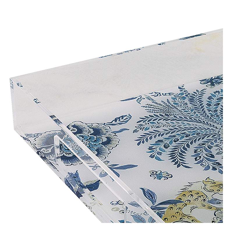 Image 3 Braganza Clear Blue Animals and Florals Decorative Tray more views